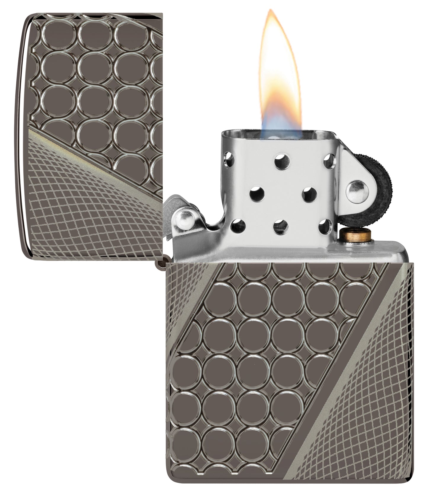 Zippo Deep Dots Design Armor Black Ice MultiCut 360 Lighter #46812