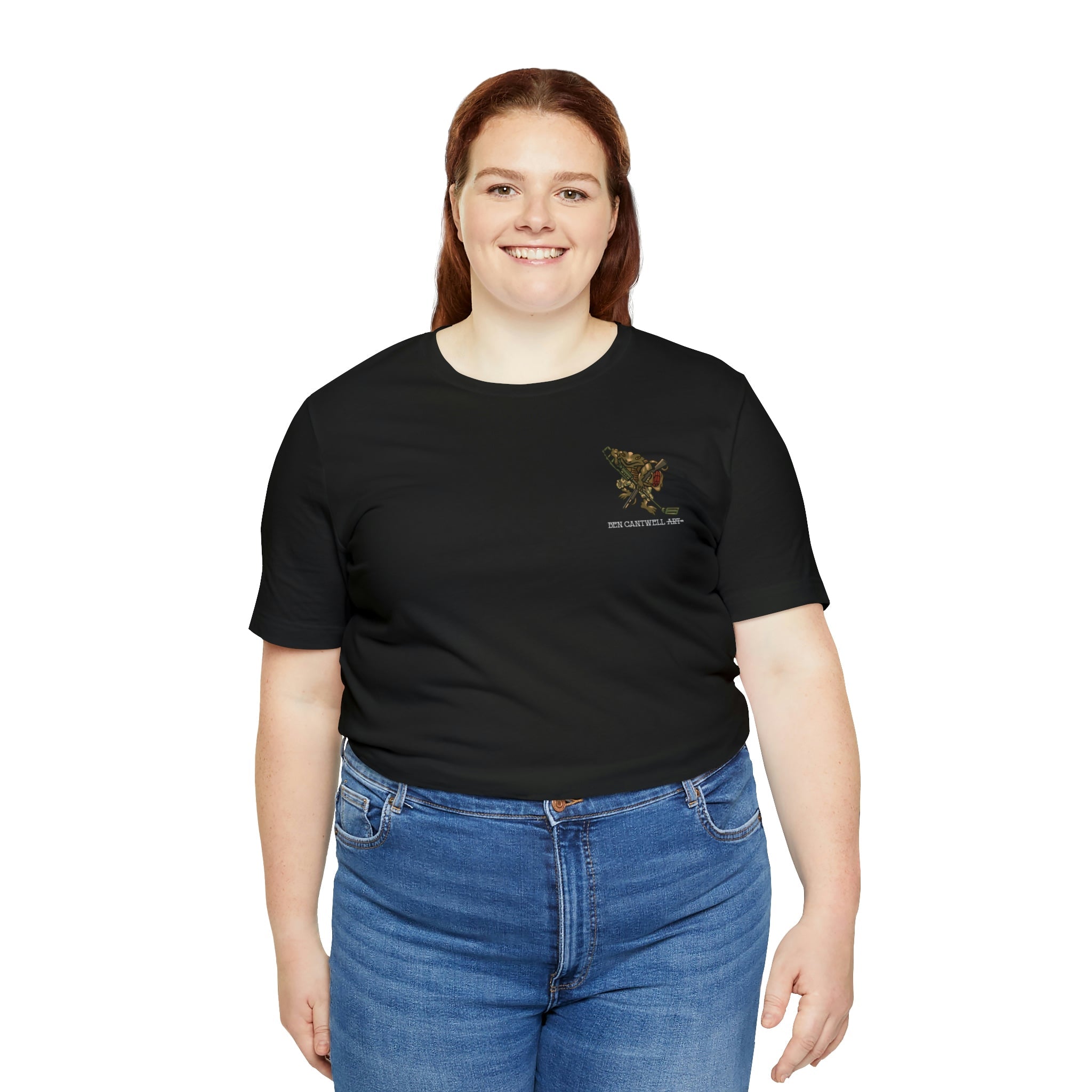 Metal Detector and Shotgun Engineer Frog - Front Print - Short Sleeve Tee