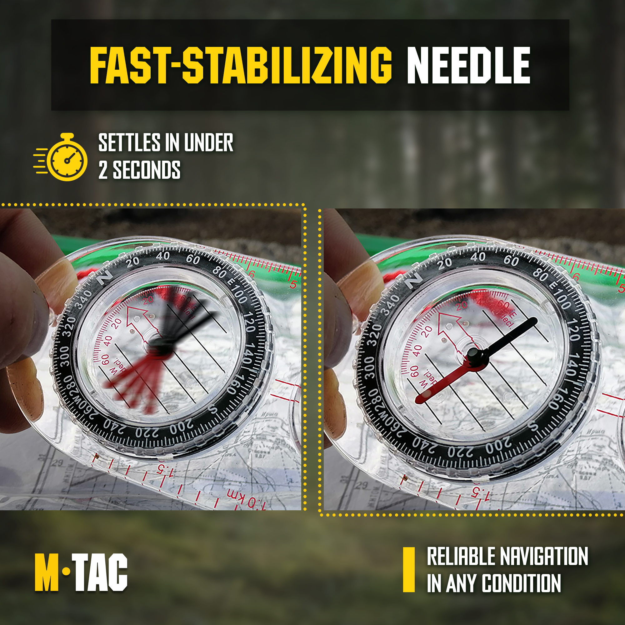 M-Tac Map Compass (Set of 3)