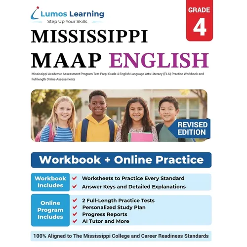 Grade 4 English Language Arts Literacy (ELA) Practice Workbook and Full-length Online Assessments: MAAP Study Guide - Paperback