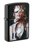 Zippo Boho Woman Portrait Design, Black Matte Lighter #49981