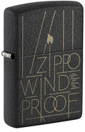 Zippo Line Art Zippo Design, Black Crackle Lighter #46172