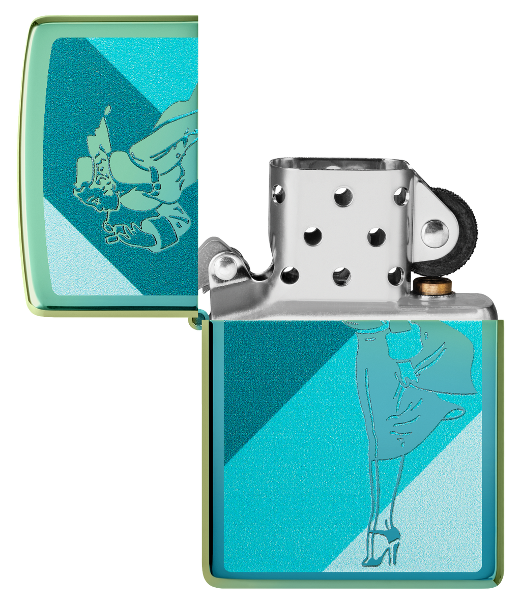 Zippo Windy Girl, High Polish Teal Lighter #48457