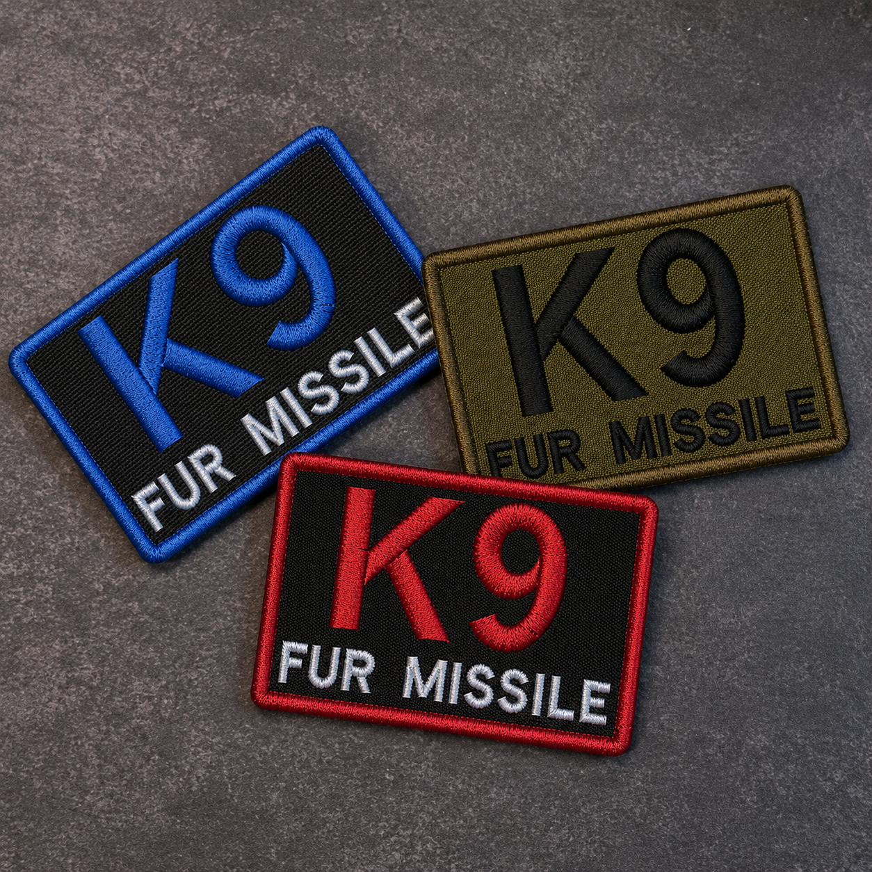 K-9 Fur Missile Funny Dog Morale Patch | Made in USA | VELCRO® Brand Hook Backing