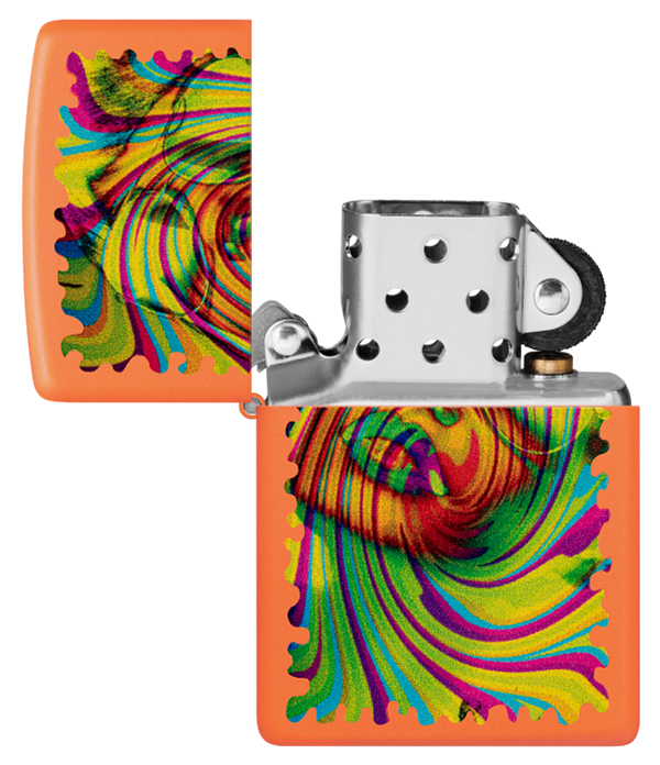 Zippo Lady in Swirls Design, Orange Matte Lighter #48580