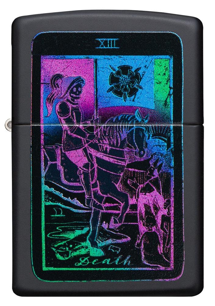 Zippo Tarot Card Black Light Black Matte Windproof Lighter #49698