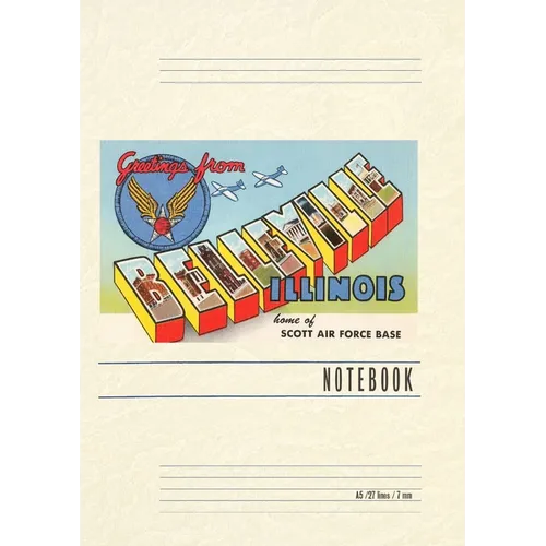 Vintage Lined Notebook Greetings from Belleville, Illinois - Paperback
