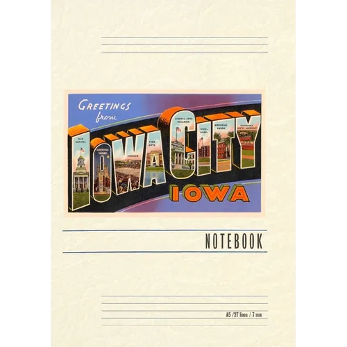 Vintage Lined Notebook Greetings from Iowa City - Paperback