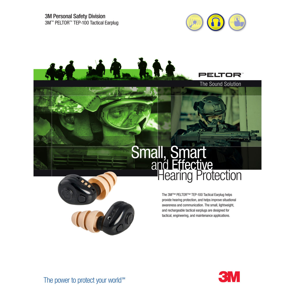 Peltor TEP-100 - Peltor Hearing Protection Tactical Earbuds