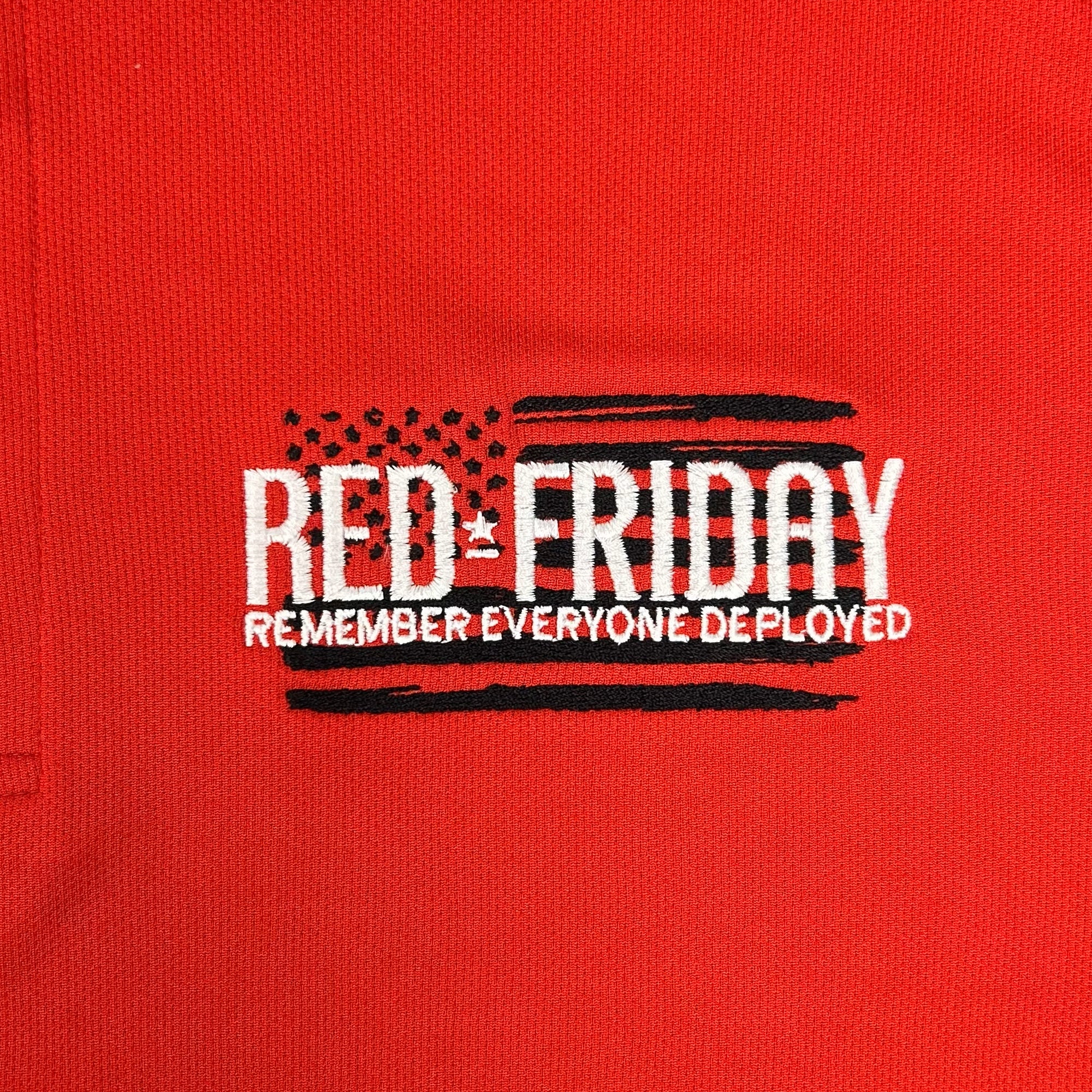 RED Friday Embroidered Performance Polo (Red)