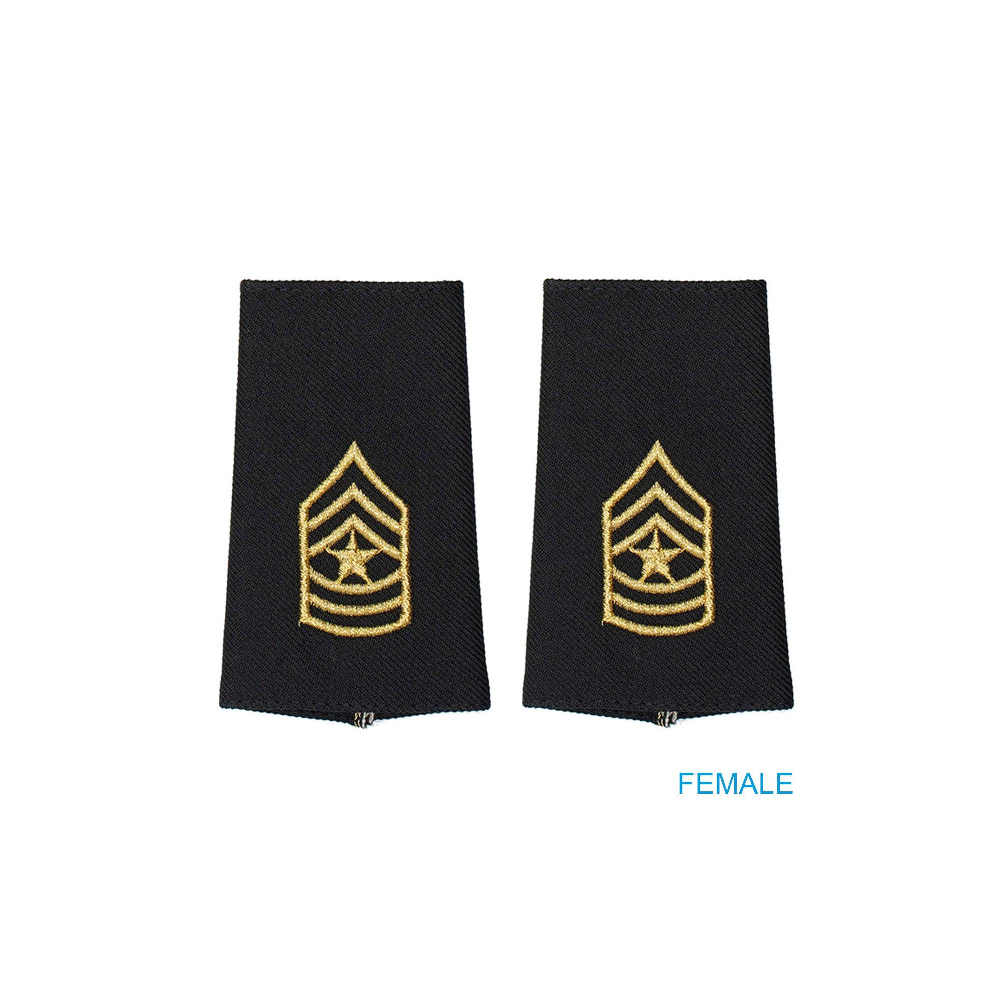US Army E9 Sergeant Major Shoulder Marks - Small/Female