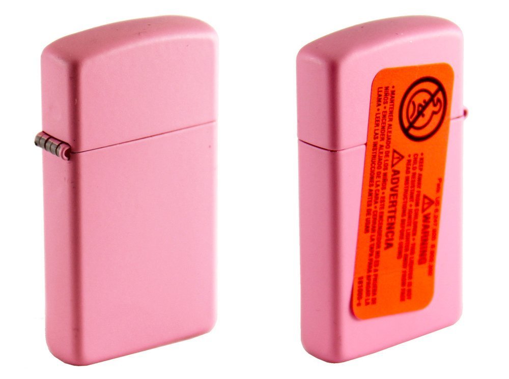 Zippo Slim Pink Matte Lighter #1638