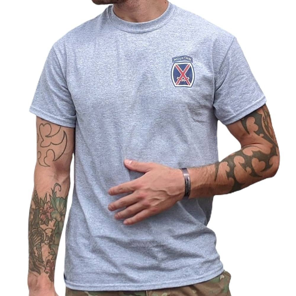 10th Mountain Division T-Shirt – Classic 10th Mtn Crest Military Graphic Tee