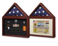 Flag plus certificate display case,standard 8 ½ x 11 certificate/picture