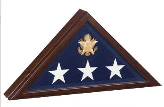 Open Front Flag Display case, For Casket Flag, Cherry Wood With 26” L x 13” H x 4 ¼” D
