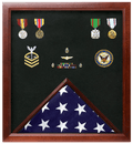 Military Flag and Medal Display Case - 5x9.5 military U.S. flag
