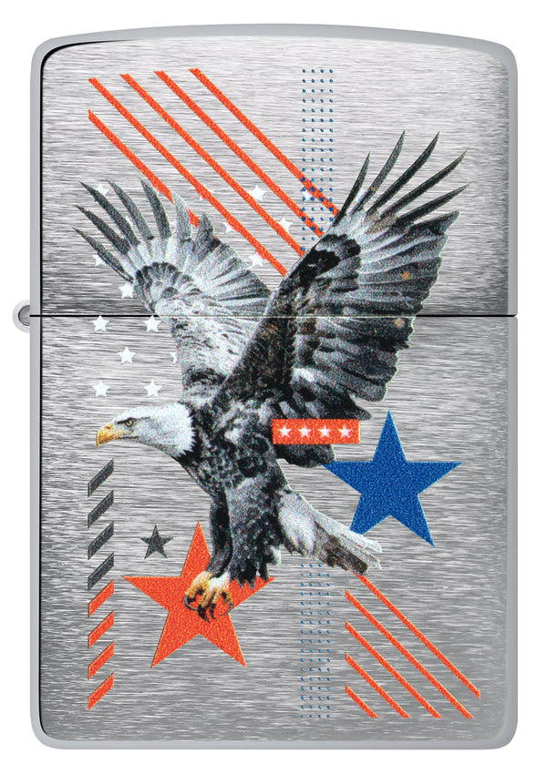 Zippo Abstract Americana Design, Brushed Chrome Lighter #46820