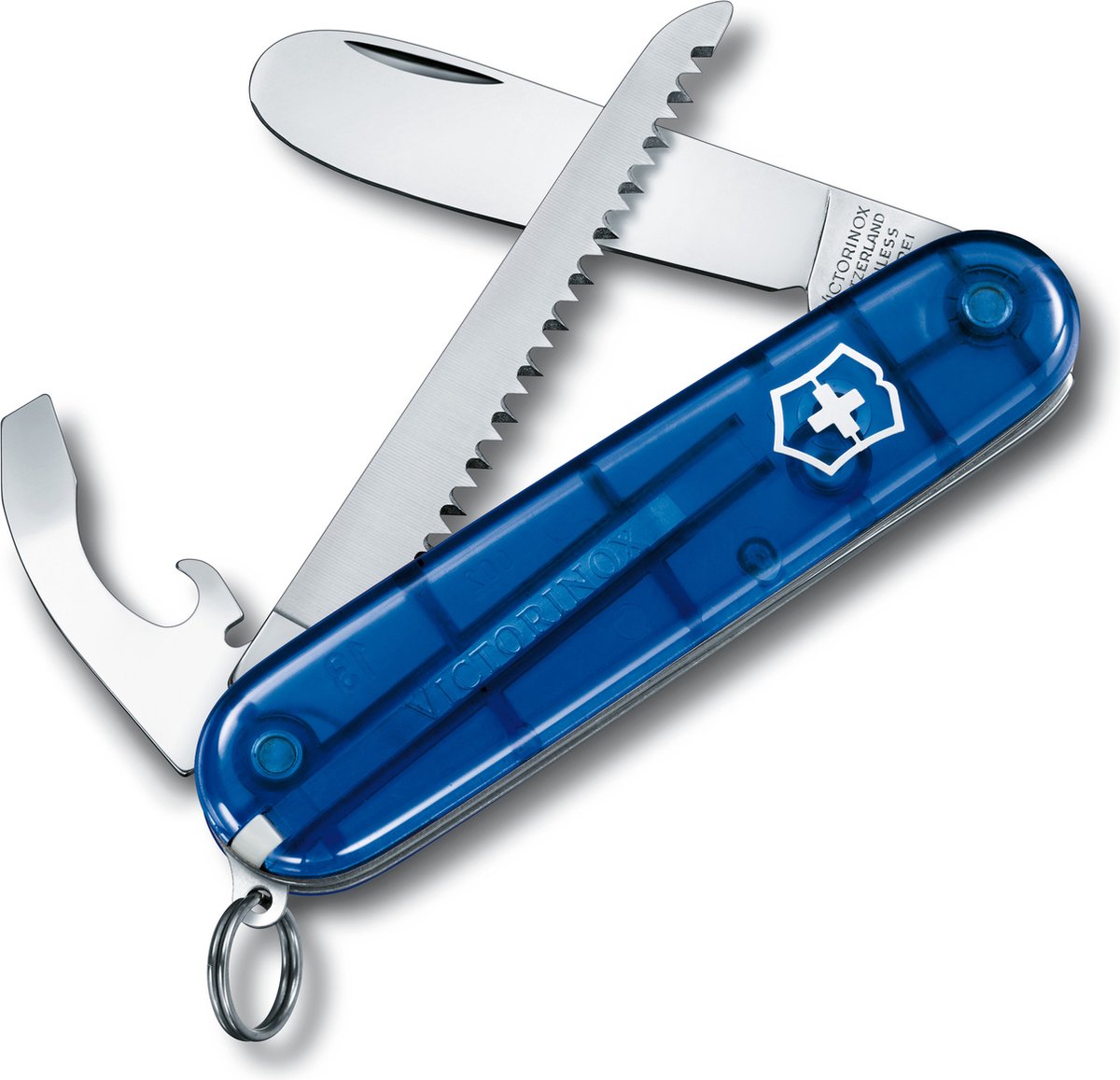 Victorinox my first children's pocket knife - 9 functions - transparent blue - including neck cord