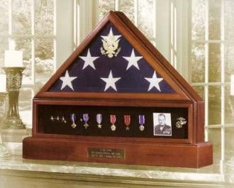 Presidential Pedestal Flag Medal Display - Cherry.
