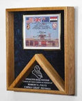 Flag case - Shadow Box With Walnut Or Oak Wood Finish Case