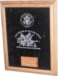 Awards Display Case, Laser Engraved Soldier Case - Oak