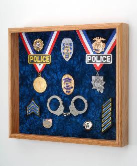 Law Enforcement Deluxe Awards Display Case - Oak Case