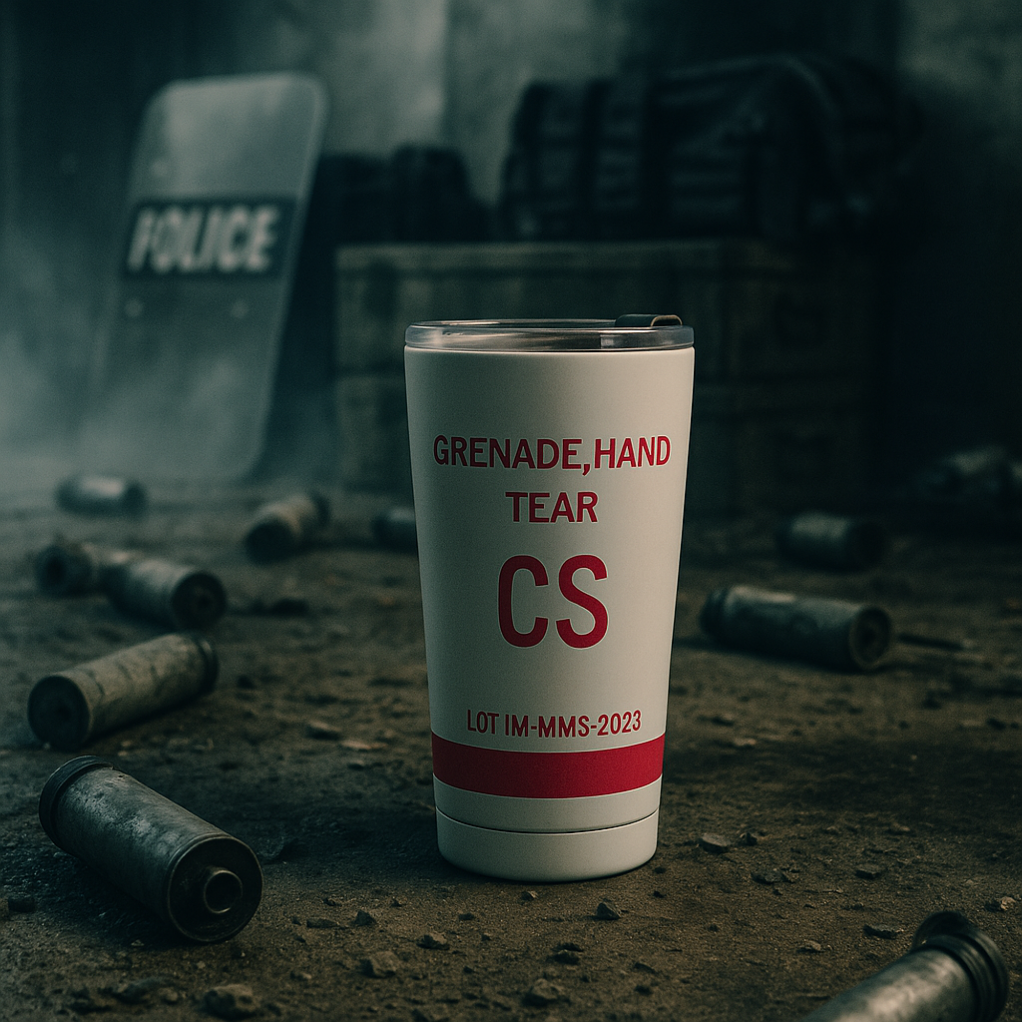 14oz Tear Gas Grenade Tumbler - Military Inspired Insulated Drinkware