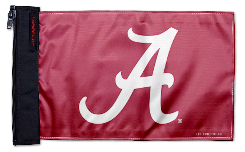 Alabama A  Red11"x17" Forever Wave Flag for Jeep Wrangler JK 2-Door 2007-2018