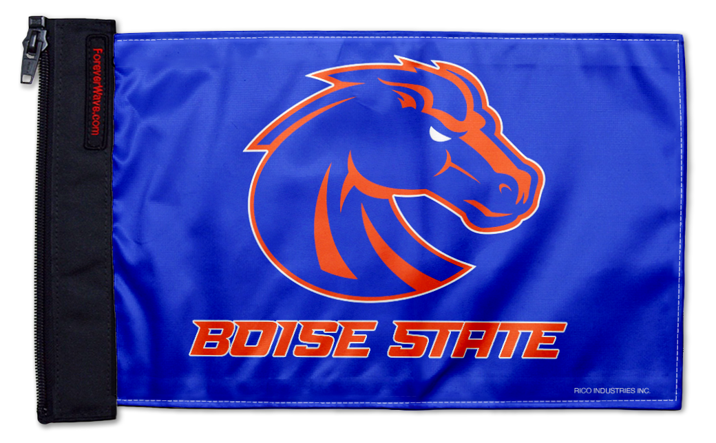 Boise State 11"x17" Forever Wave Flag for Jeep Wrangler CJ-7 and CJ-8 1976-1986