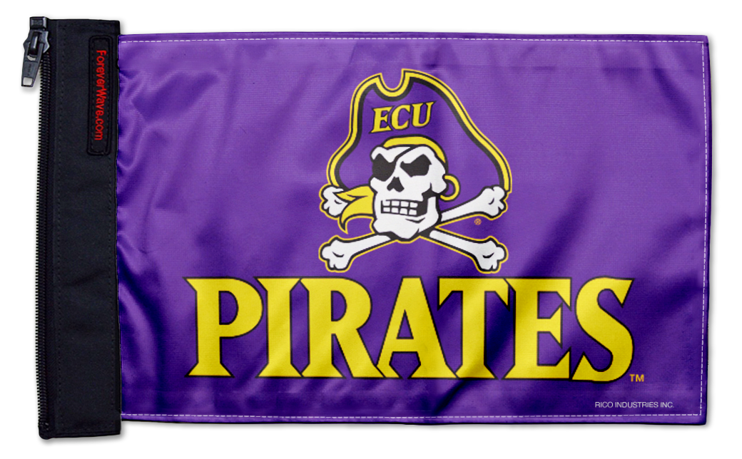 East Carolina 11"x17" Forever Wave Flag for Golf Carts