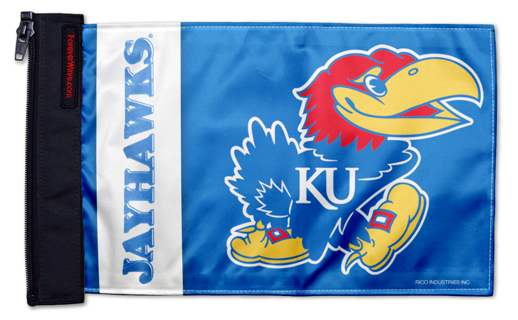 Kansas 11"x17" Forever Wave Flag for Bronco