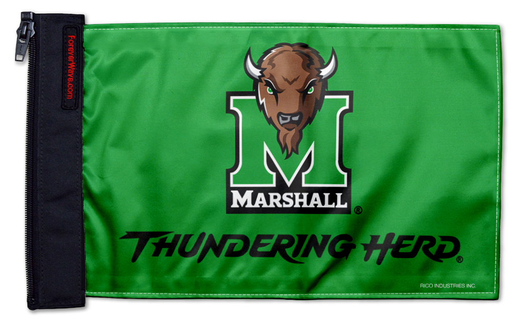 Marshall 11"x17" Forever Wave Flag for Jeep Wrangler JK 2-Door 2007-2018