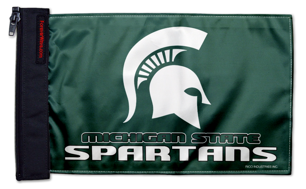 Michigan State 11"x17" Forever Wave Flag for Jeep Wrangler JK 2-Door 2007-2018