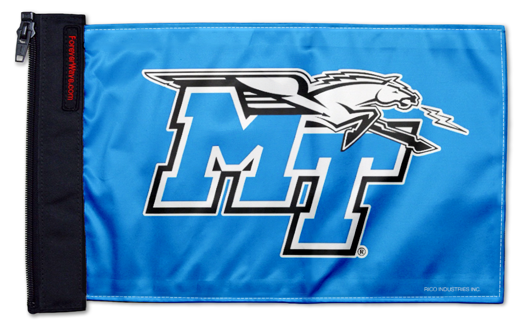 Middle Tennessee State 11"x17" Forever Wave Flag for Jeep Wrangler JLU 4-Door 2018-Present