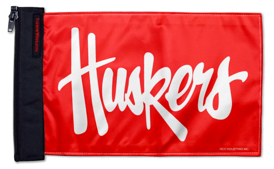 Nebraska 11"x17" Forever Wave Flag for Jeep Wrangler JLU 4-Door 2018-Present