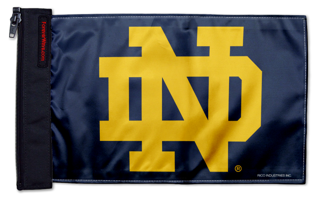 Notre Dame 11"x17" Forever Wave Flag for Boats