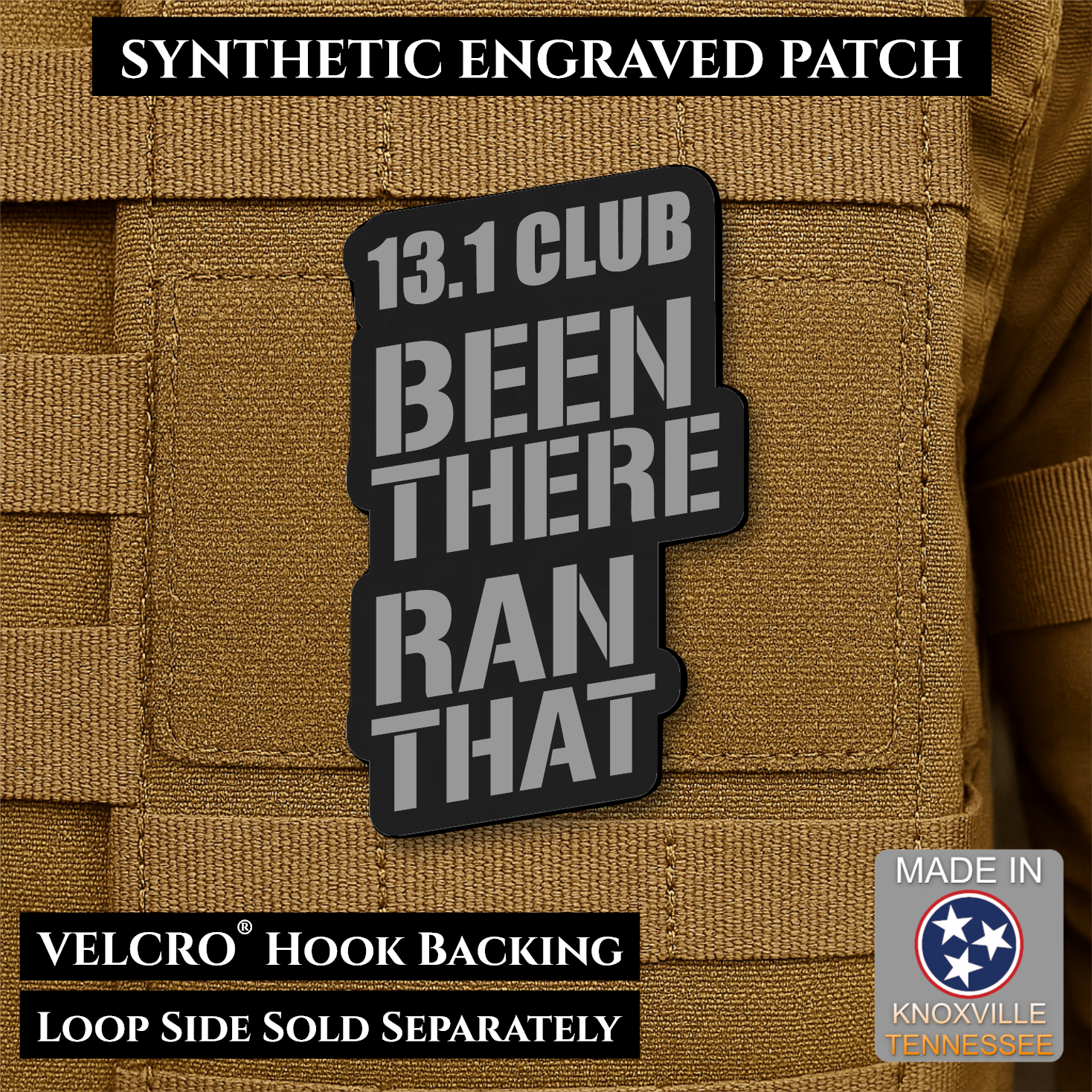 13.1 Club, Been There Ran That, Half-Marathon Funny Morale Patch | Made in USA | VELCRO® Brand Hook Backing