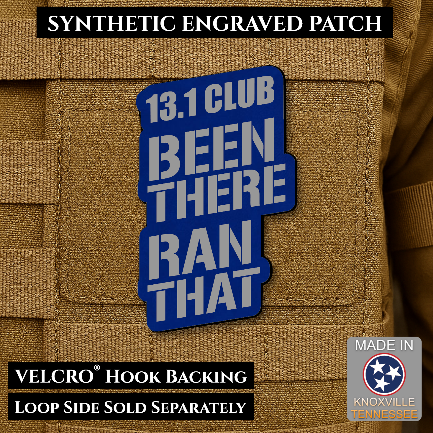 13.1 Club, Been There Ran That, Half-Marathon Funny Morale Patch | Made in USA | VELCRO® Brand Hook Backing