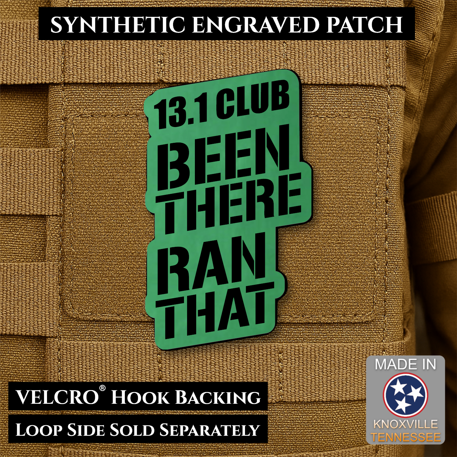 13.1 Club, Been There Ran That, Half-Marathon Funny Morale Patch | Made in USA | VELCRO® Brand Hook Backing