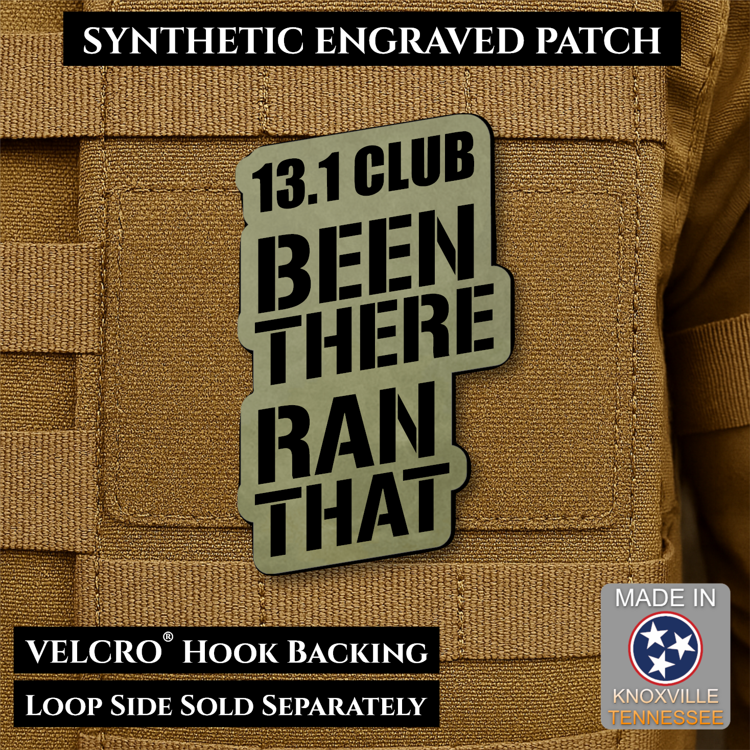 13.1 Club, Been There Ran That, Half-Marathon Funny Morale Patch | Made in USA | VELCRO® Brand Hook Backing