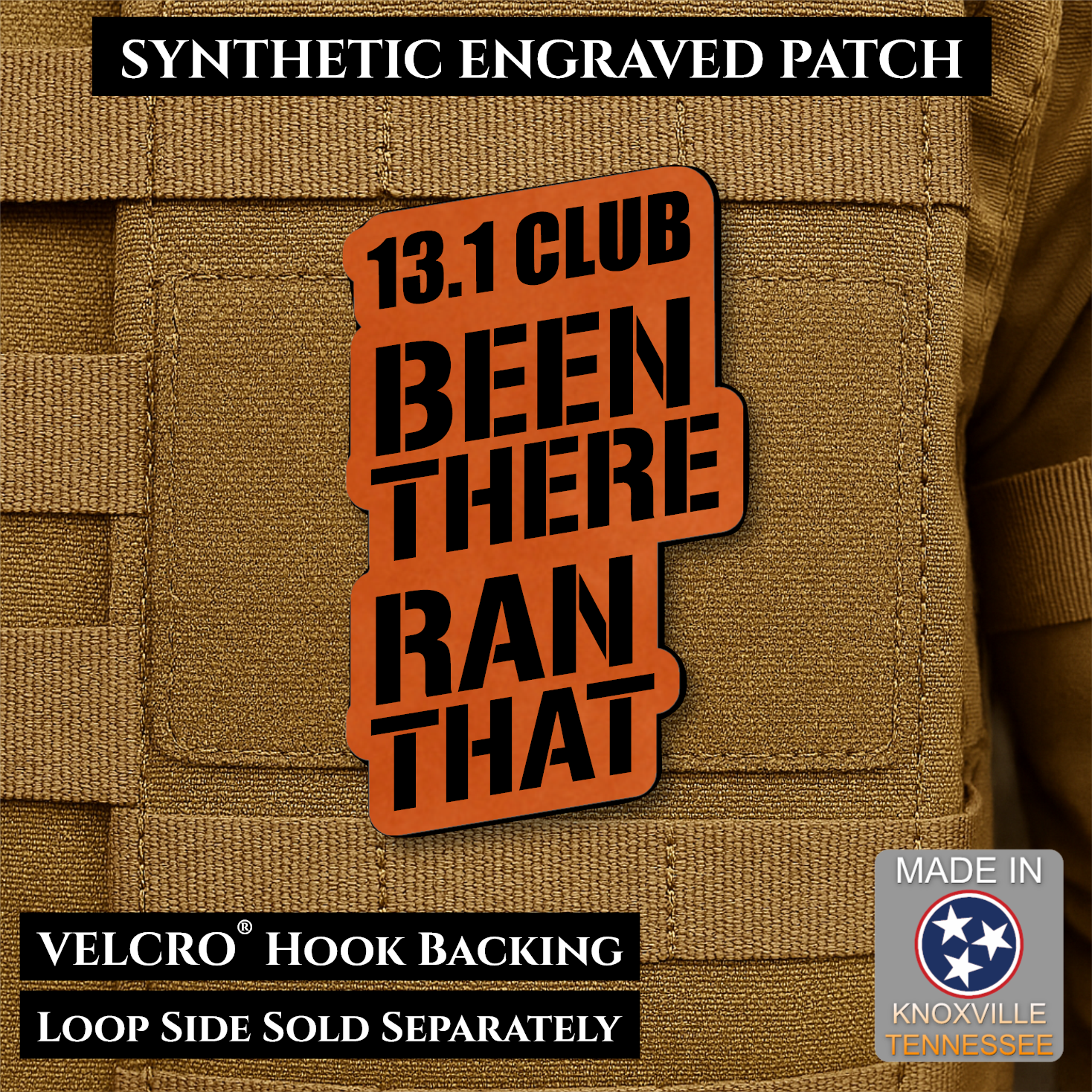 13.1 Club, Been There Ran That, Half-Marathon Funny Morale Patch | Made in USA | VELCRO® Brand Hook Backing