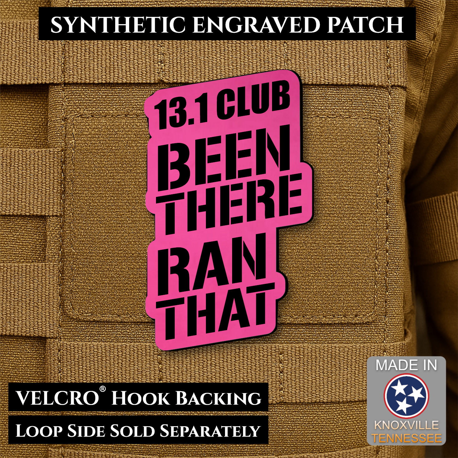 13.1 Club, Been There Ran That, Half-Marathon Funny Morale Patch | Made in USA | VELCRO® Brand Hook Backing