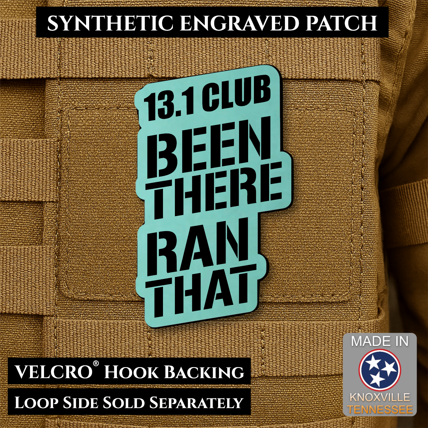13.1 Club, Been There Ran That, Half-Marathon Funny Morale Patch | Made in USA | VELCRO® Brand Hook Backing