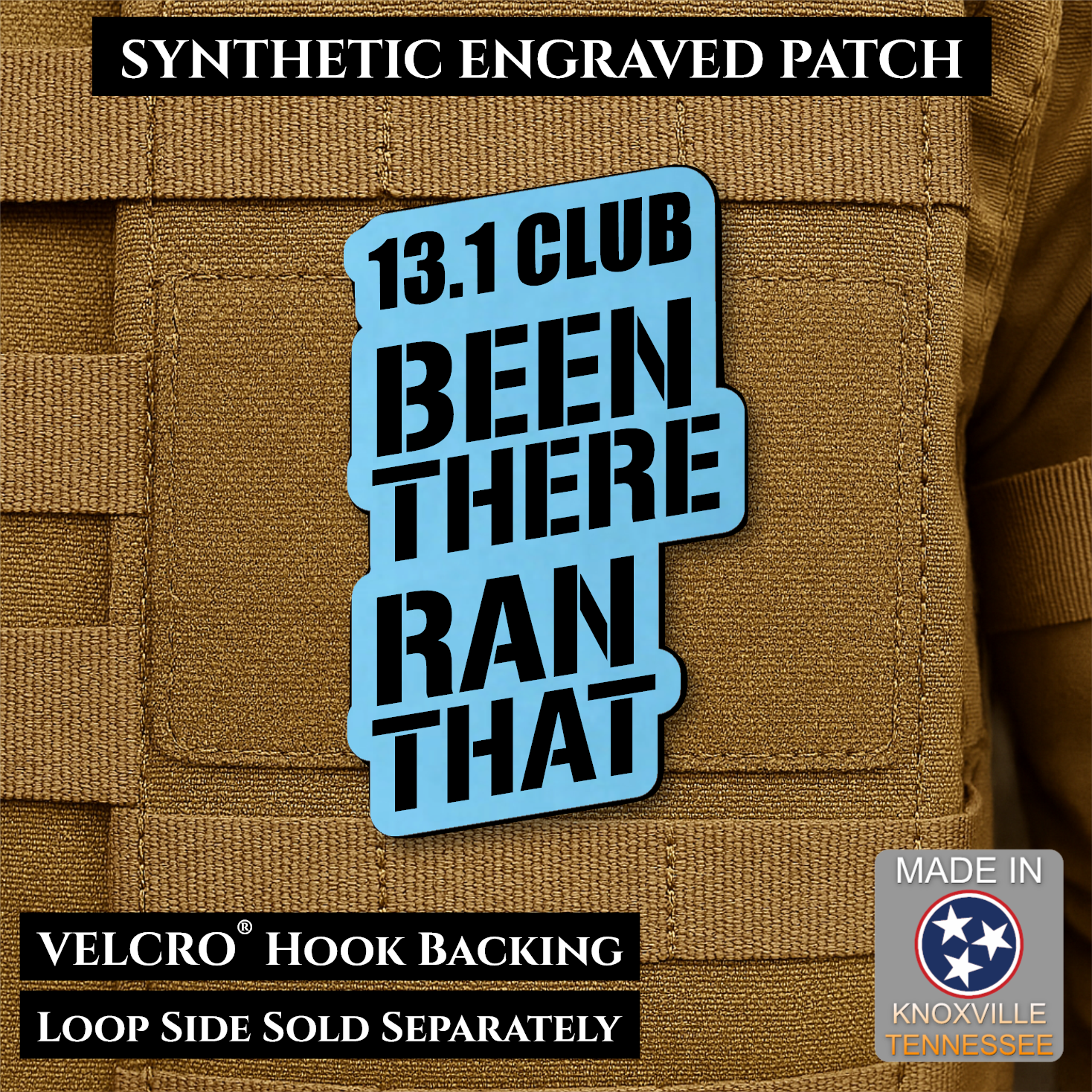 13.1 Club, Been There Ran That, Half-Marathon Funny Morale Patch | Made in USA | VELCRO® Brand Hook Backing