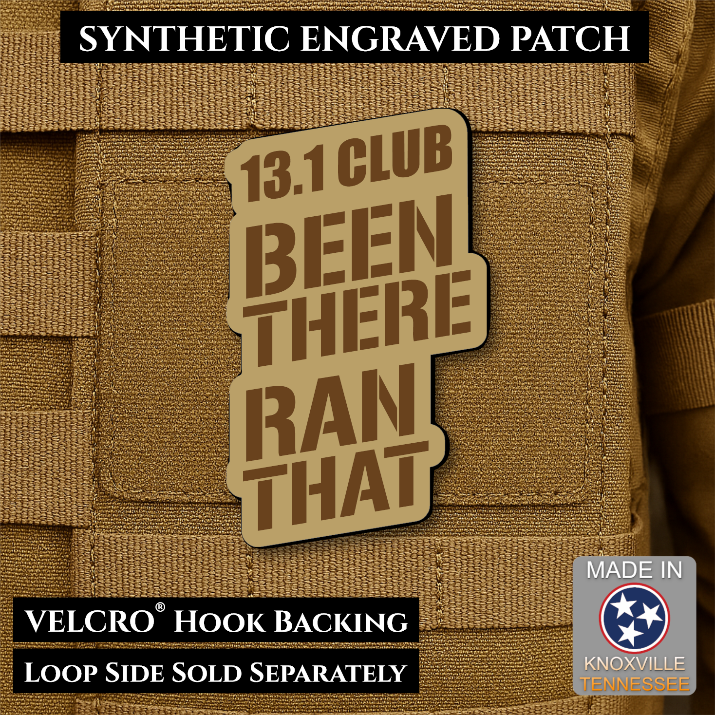 13.1 Club, Been There Ran That, Half-Marathon Funny Morale Patch | Made in USA | VELCRO® Brand Hook Backing