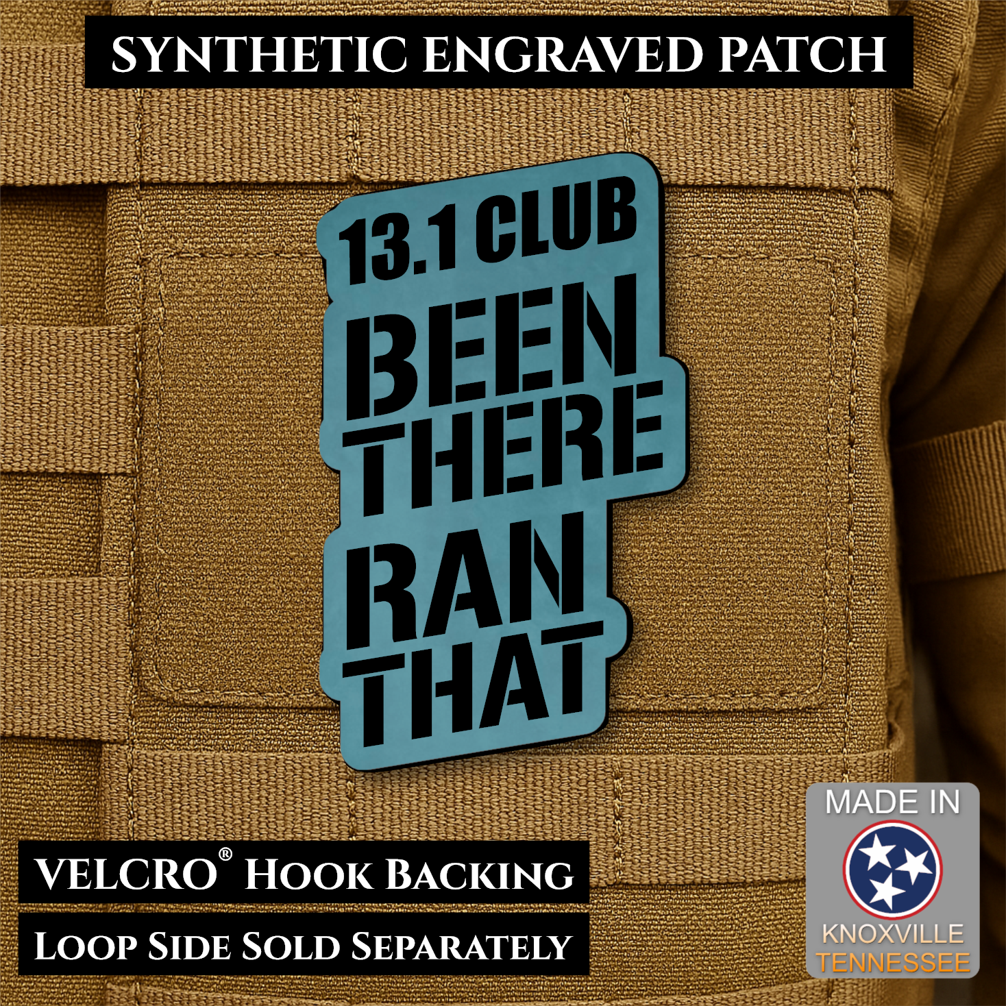 13.1 Club, Been There Ran That, Half-Marathon Funny Morale Patch | Made in USA | VELCRO® Brand Hook Backing