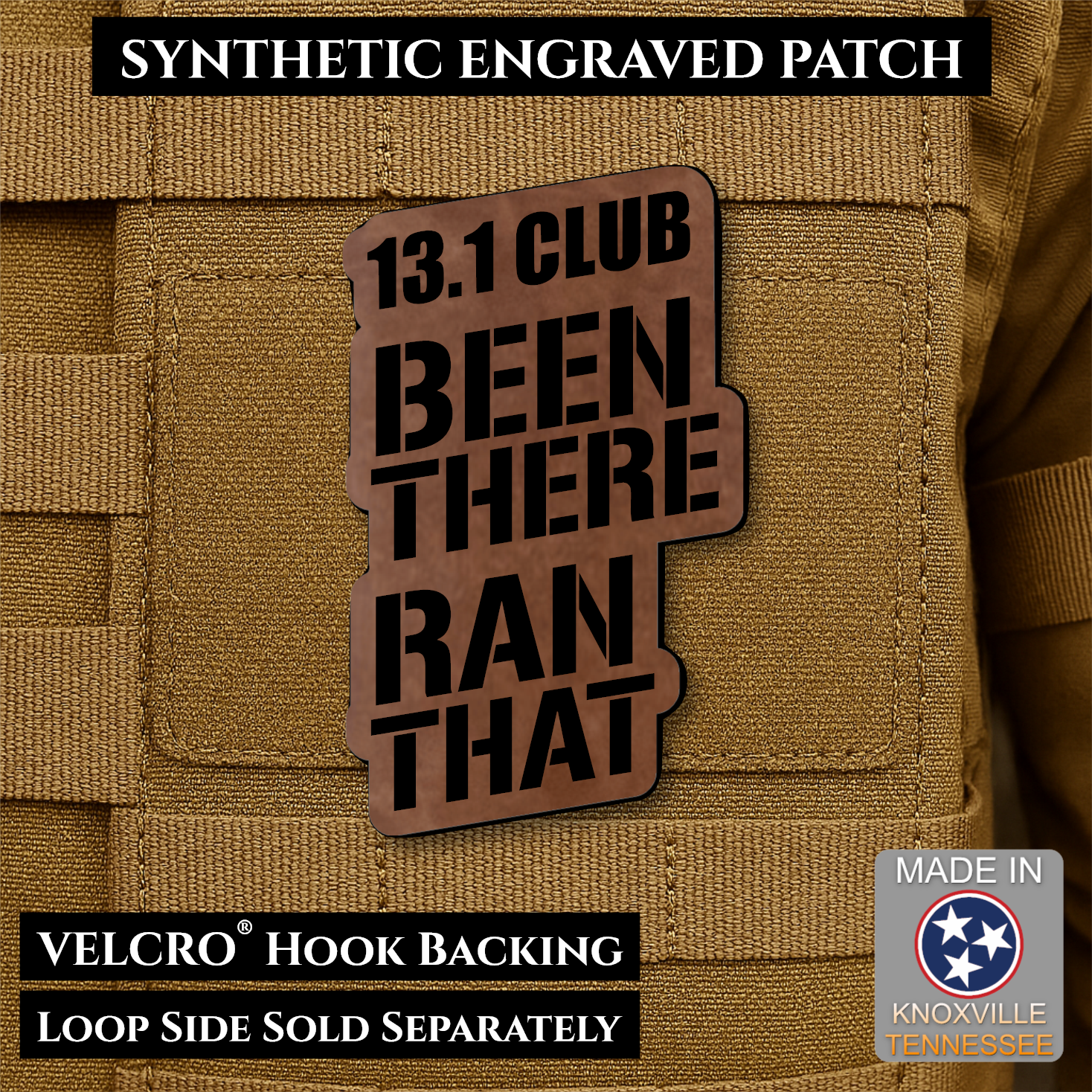 13.1 Club, Been There Ran That, Half-Marathon Funny Morale Patch | Made in USA | VELCRO® Brand Hook Backing