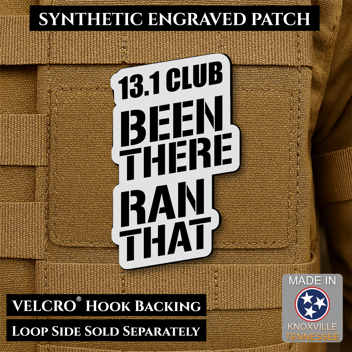 13.1 Club, Been There Ran That, Half-Marathon Funny Morale Patch | Made in USA | VELCRO® Brand Hook Backing
