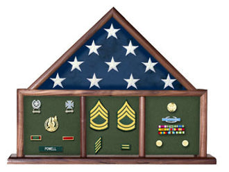 Flag and Memorabilia, Flag Shadow Box, Combination Flag Medal