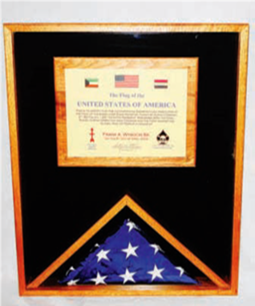 Military Memorial Flag Medal and Certificate Display Case.
